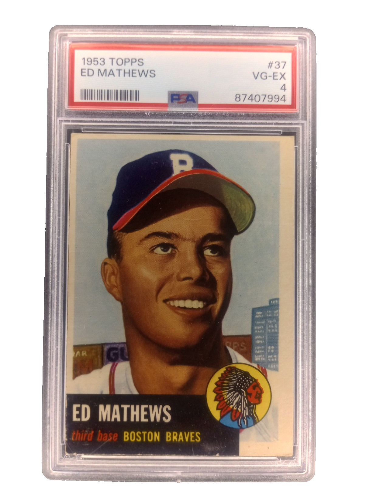 1953 Topps - Eddie Mathews #37 PSA 4 VG - EX