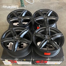 Used 15x6.5 Vision 469 5x114.3 38 73.1 Satin Black Wheels set(4)