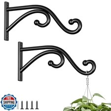 Qiuzido 8 Inch Plant Hanger Plant Hook - 2 Pack Metal Plant Bracket Wall Hook