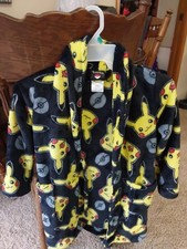 Pok mon Pikachu Boys Fleece Robe, Size 6, Black Yellow, Polyester