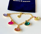 SIGNED BUTLER & WILSON CRYSTAL DROP GOLD TONE BRACELET JEWELLERY