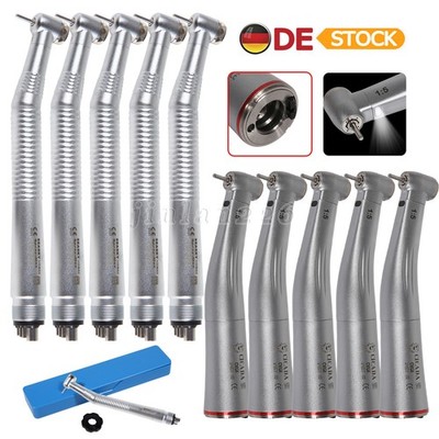 Dental High Speed Handstück 4 Hole /1:5 LED Fiber Optic Winkelstück mit Rot Ring
