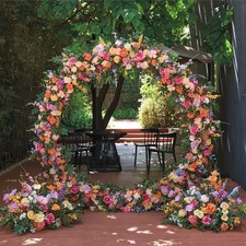 5 Ft Round Metal Arch Arbor Indoor Outdoor Event Party Wedding Venue Decorations
