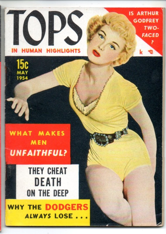 TOPS MAGAZINE MAY 1954 #3.  JAN STERLING, KIM NOVAK, RITA GAM, LUCY & DESI