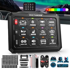MICTUNING RGB 12 Gang Switch Panel On-Off LED Light Bar Circuit Control 12V-24V