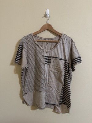 Magnolia Pearl Patched Linear Sofiane Tee Shirt Beautiful One Size