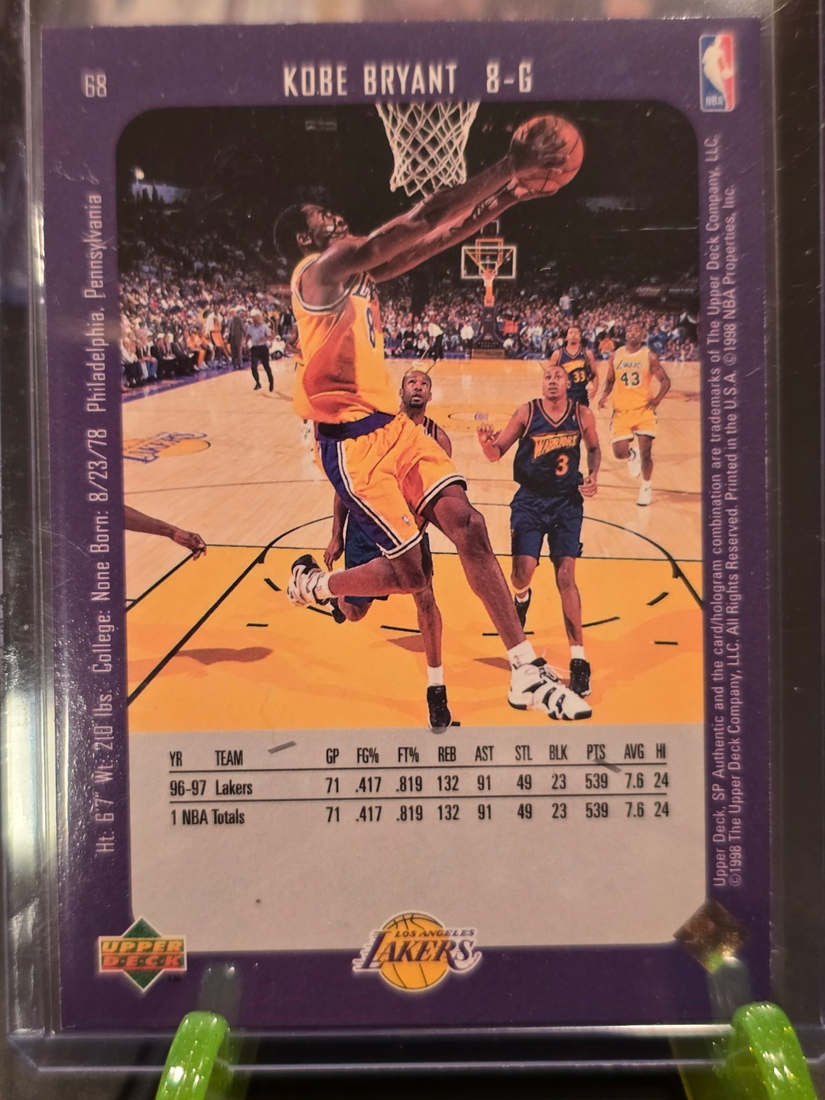 1997-98 SP Authentic Kobe Bryant #68