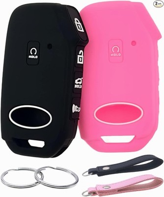 Silicone Rubber Key Fob Cover Compatible with 2022-2024 Caden Size: Pink Black