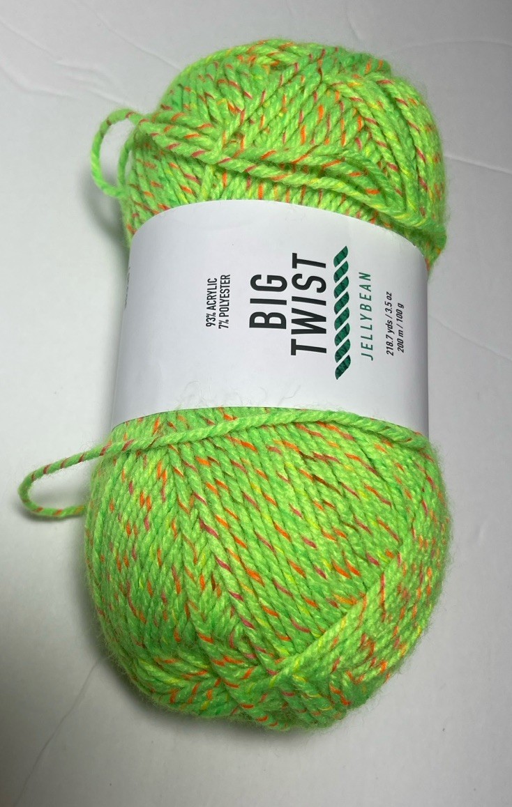 BIG TWIST JELLYBEAN YARN  1 Pk . SOUR GREEN APPLE . I combine ship READ DET