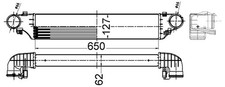 LADELUFTKÜHLER FÜR MERCEDES-BENZ C-KLASSE T-MODEL (S203) - MAHLE CI 505 000S