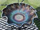 Vintage Fenton Persian Medallion Amethyst Carnival Glass Ruffled Bowl MINT!