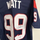 J.J. Watt Houston Texans Autographed Football XL Jersey COA