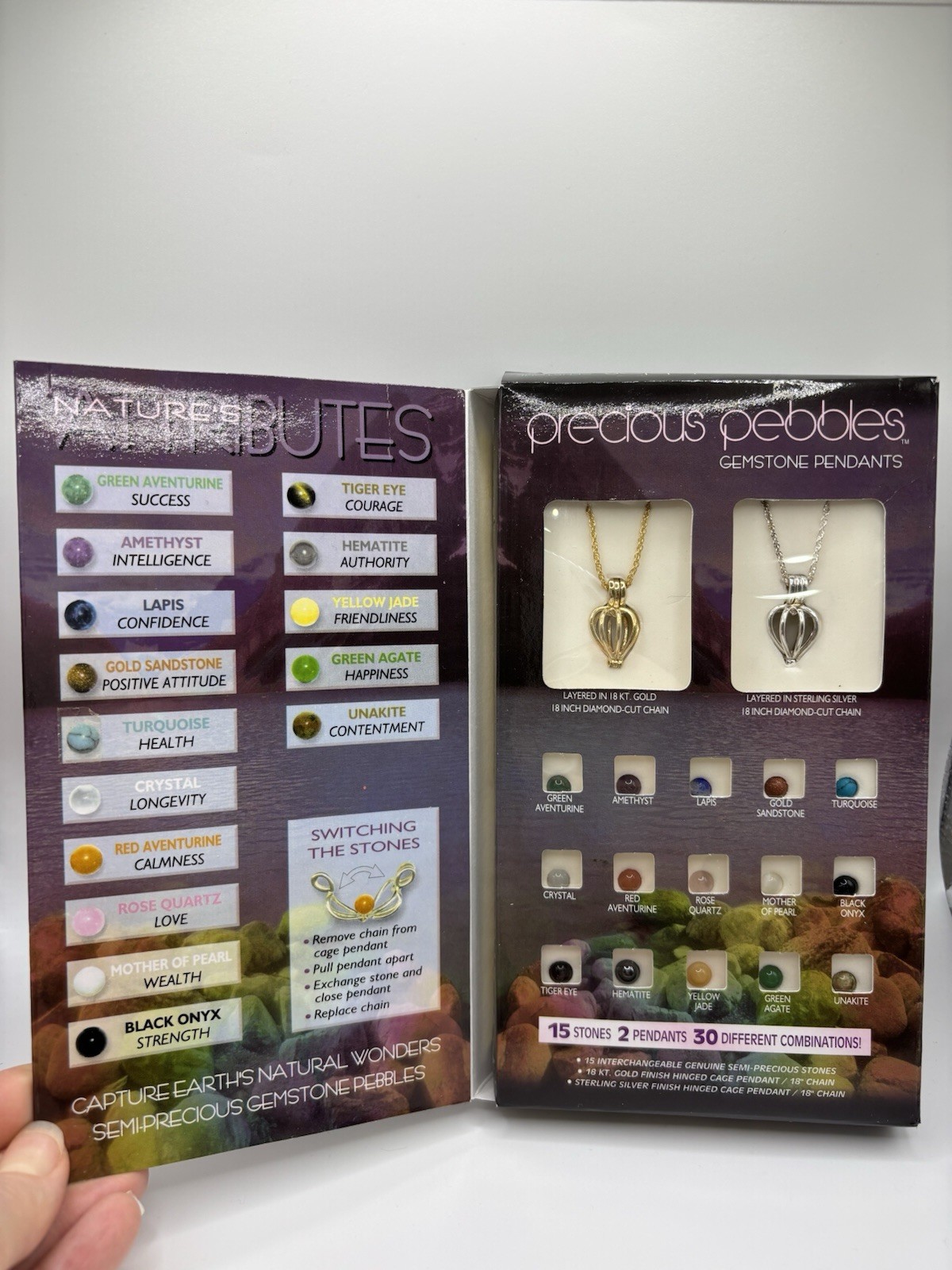 Precious Pebbles Interchangeable Gemstone Pendant… - image 2