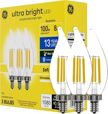 Ultra Bright LED Light Bulbs 100W Soft White Candle Lights Clear Decorative