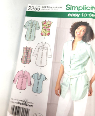 Simplicity 2255 Sz R5 14-22 Sewing Pattern  Casual Top