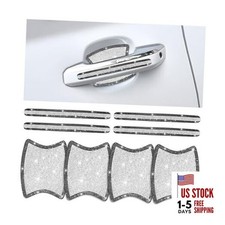 8PCS Bling Car Door Handle Protector, Glitter Crystal Rhinestone Black/White