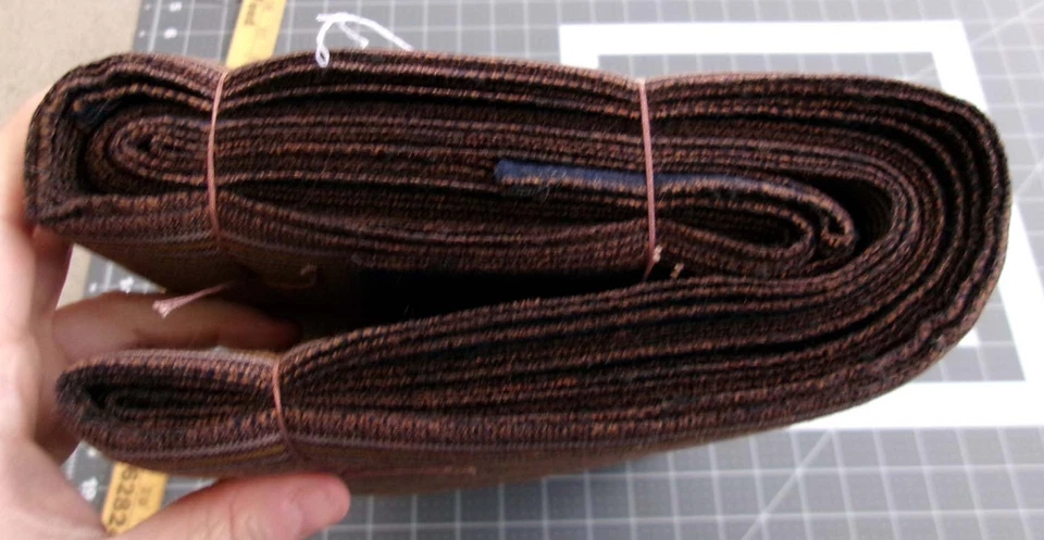 Japanese Thick Fabric Bolt for Mens Tanzen Kimono Tanmono Navy Blue Brown Stripe - Image 4 of 4