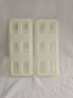 Vintage Tupperware 6-Slot Ice Bar Freezer Trays Set of 2 White