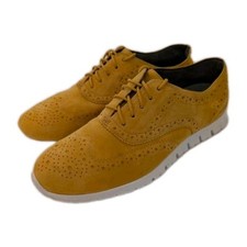 Cole Haan Zerogrand Shoes Women's Size 8 Suede Casual Wingtip Mustard EUC