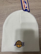 VTG Los Angeles Lakers Beanie NBA All White Knit Beanie One Size Cuff-less Hat