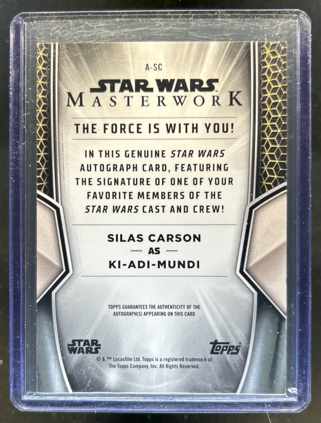 2025 Topps Star Wars Masterwork Silas Carson as Ki-Adi-Mundi On Card Auto #A-SC view 2