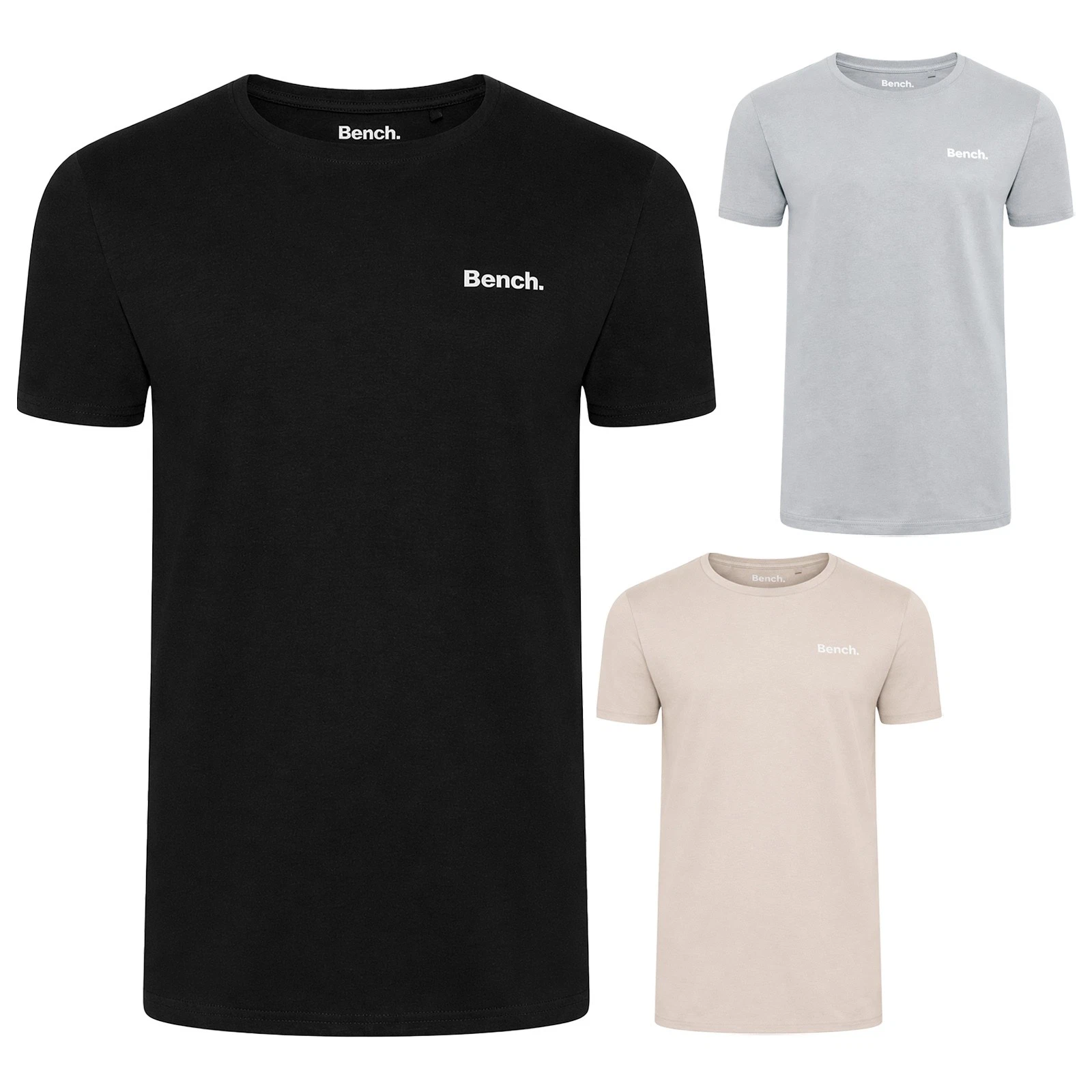 Bench - Mens 100% Cotton Logo T-Shirt Soft Breathable Casual Everyday Wear Top