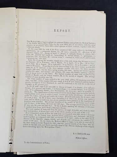 1850-1863 11 DUBLIN METROPOLITAN POLICE Medical Reports RARE Statistics IRELAND - Imagen 6 de 24