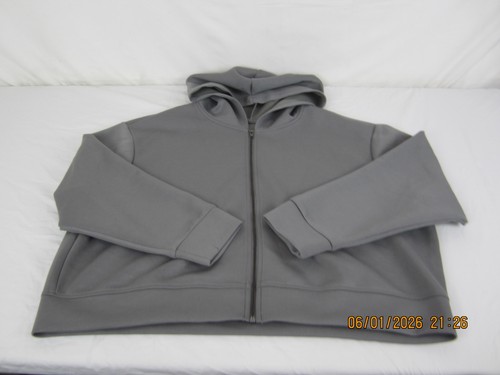A New Day Damen kurzer Kapuzenpullover mit Reißverschluss grau 1X - Bild 8 von 12