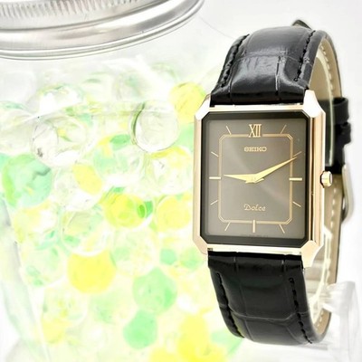 Battery SEIKO Seiko Dolce Dolce Men Watch Gold Rectangular Tungsten 8N40-5050...