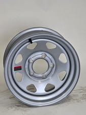 14x6 Trailer Wheel 5 Lug On 4.5 Bolt Pattern Silver Spoke Steel Trailer Rim