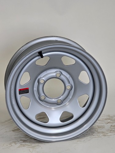 14x6 Trailer Wheel 5 lug on 4.5 Bolt Pattern Silver Spoke Steel Trailer Rim