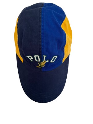 NEW Polo Ralph Lauren Long Bill Blue Yellow Wing Twill Ball Cap