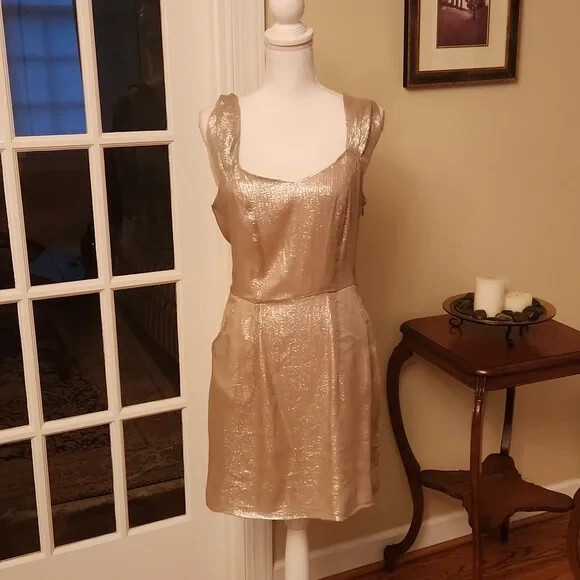 zara gold mini dress by ZARA zara liquid gold dress main image 0