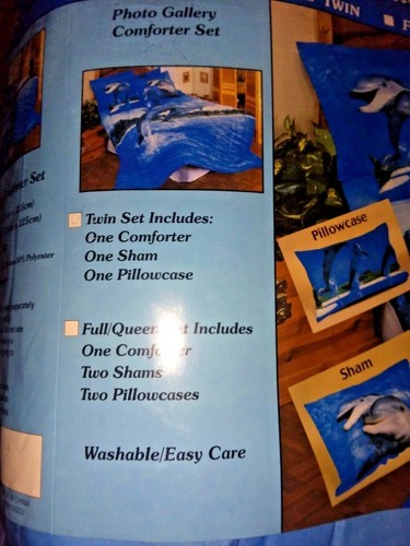 NEW COMFORTER BED SET, DOLPHINS, PHOTO GALLERY, TWIN COMFORTER SET - Picture 3 of 6