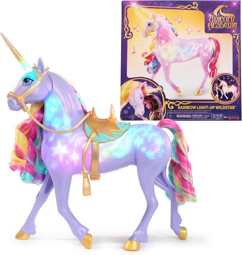 Unicorn Academy, interaktives Regenbogen Leucht Wildstar Einhorn Spielzeug mit Lichtern