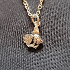 Dainty Angel Fish on Fine Sterling Necklace, Fish Silver Pendant, 18 inch chain