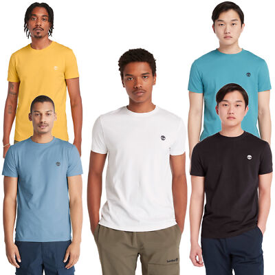 Timberland Herren Rundhals T-Shirt 'Dunstan River Jersey Crew' Slim Fit, Kurzarm