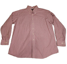 Tommy Hilfiger Mens Shirt Sz XL 34-35 Pink Check Button Down Long Sleeve Cotton