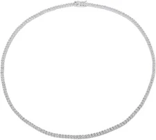 Unisex Micro Skinny 2mm Real 925 Sterling Silver 1 Row CZ Tennis Chain Bracelet