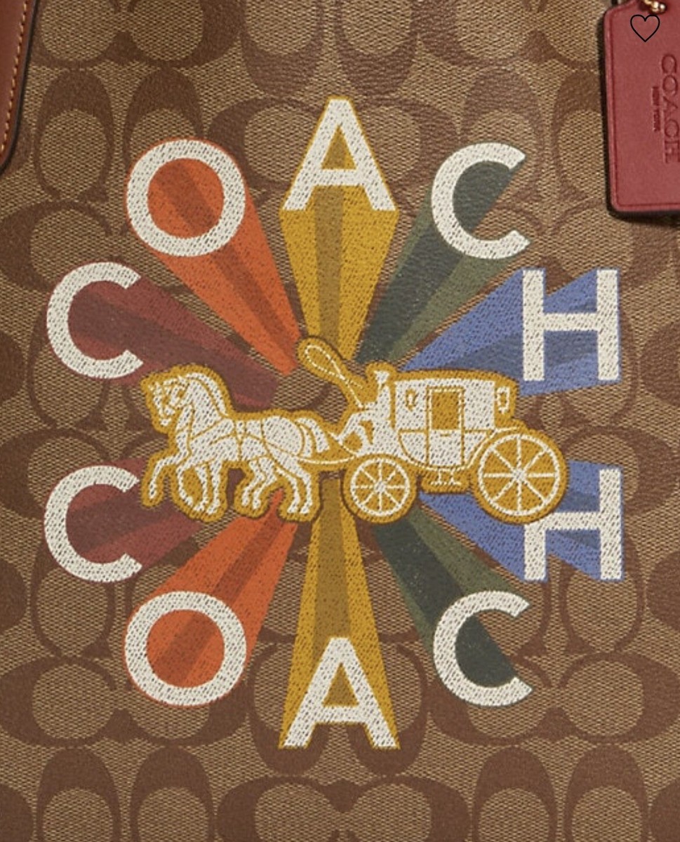 Coach City Tote In Signature Canvas With Coach Radial