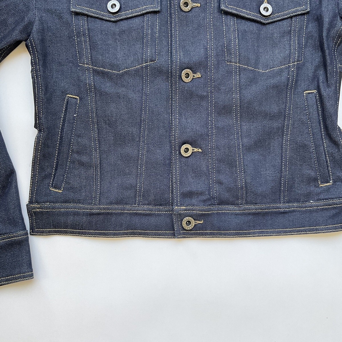 Diesel Black Gold Women's Denim Indigo Blue Jacket Back Cropped