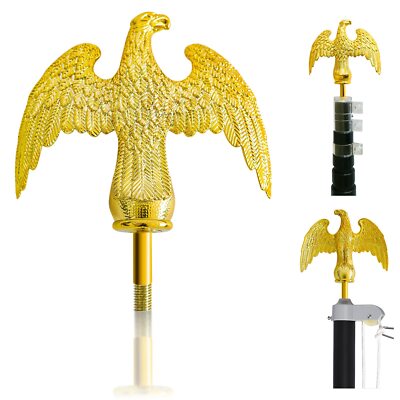 Flag Pole Topper, Flagpole Eagle Topper Gold Finial Ornament for 20/25/30Ft
