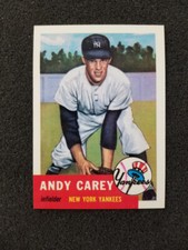 ANDY CAREY 1991 (1953) TOPPS ARCHIVE BASEBALL CARD #188 NEW YORK YANKEES
