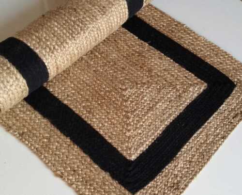 Runner Rug 100% jute braided handmade reversible carpet rustic modern area Rugs - Picture 1 of 6
