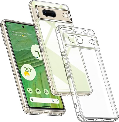 Google Pixel 7 Handyhülle Schutzhülle Hard Back Slim Cover - Klar mit Displayschutz