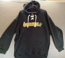 J America Hoodie Mens XLBeezwax Hemp Black Sweatshirt Hooded Heavy Shirt