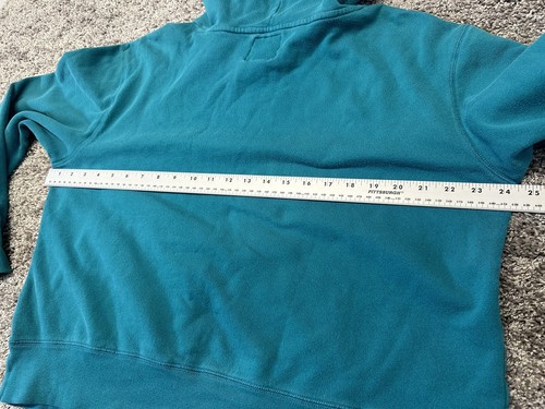 Y2K AEROPOSTALE Large Since 87 TEAL Pullover CURSIVE SPELLOUT HOODIE SWEATSHIRT - Picture 11 of 12