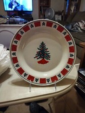 Folk Craft Holiday Homecoming Stoneware Dinner Plate 10 1/2"