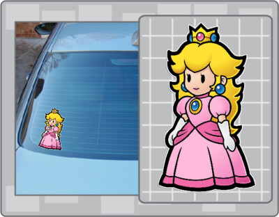 PRINCESS PEACH Vinyl Decal #5 Car Window Paper Mario Super Mario