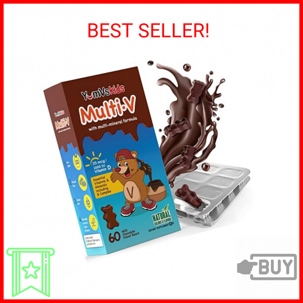 YUM-V'S - Kids Multivitamin Chewable Chocolate Bears - Multivitamin for Kids Sup